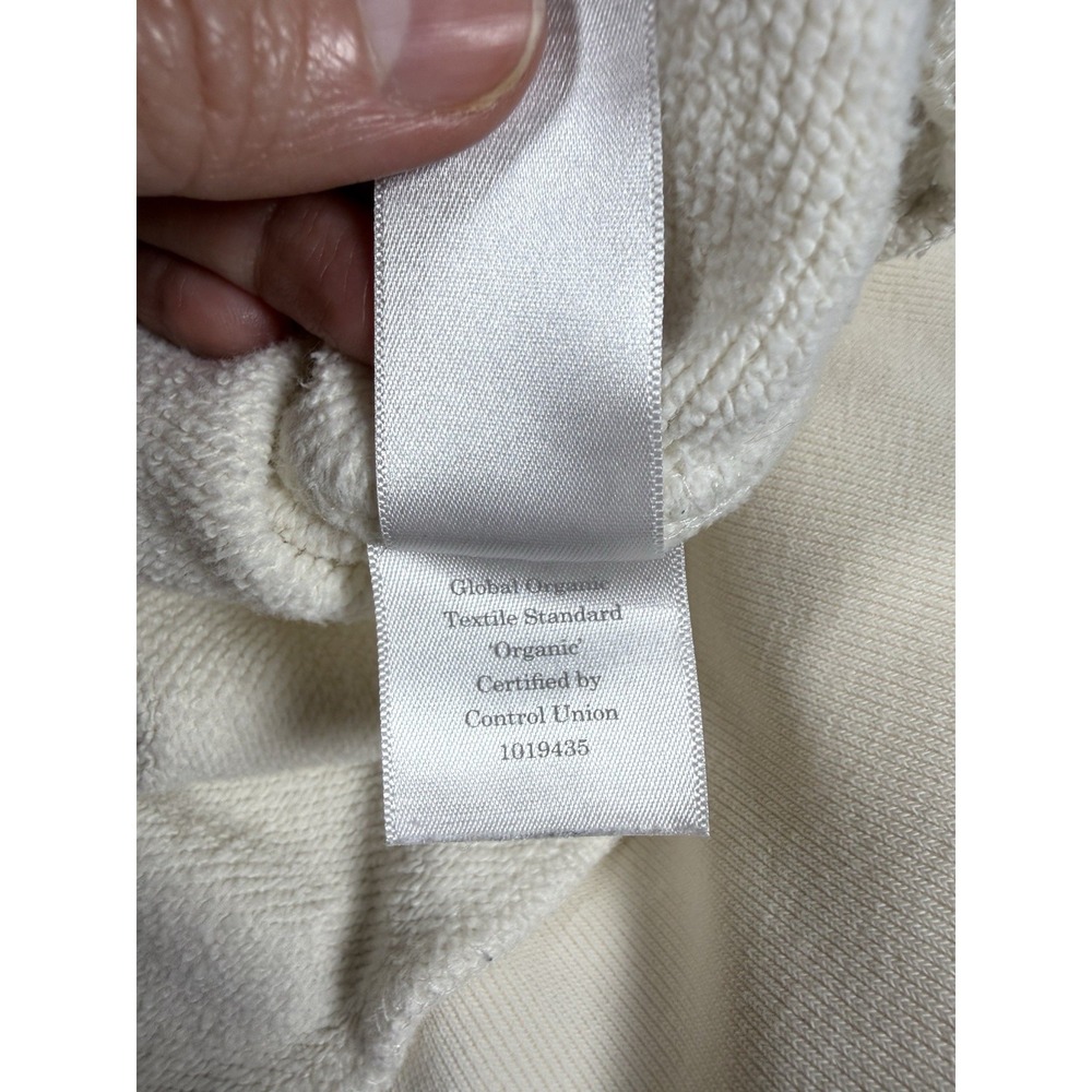 Everlane Womens M White Organic Cotton Mock Neck Cropped Sweatshirt Pullover - Picture 6 of 9